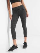 Gap Women Gfast Stripe Capris - Grey & Black Stripe