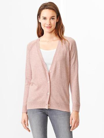 Gap Eversoft V Neck Cardigan - Pink Heather