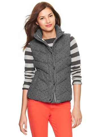 Gap Dot Flannel Puffer Vest - Polka Dot