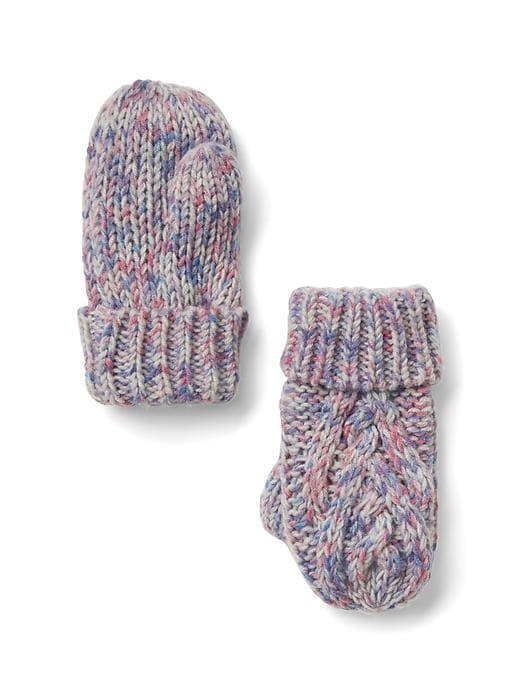 Gap Cable Knit Mittens - Pastel Multi