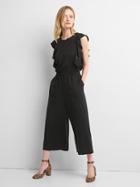 Gap Women Flutter Sleeve Culotte Jumpsuit - True Black