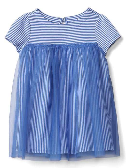 Gap Short Sleeve Tulle Dress - Twinkle Blue