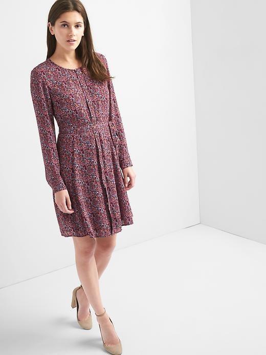Gap Paisley Swing Shirtdress - Burgundy Print