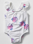 Gap Fishy Flutter Swim One Piece - White