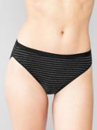 Gap Women High Cut Stripe Bikini - Grey/blk Sleepstrp