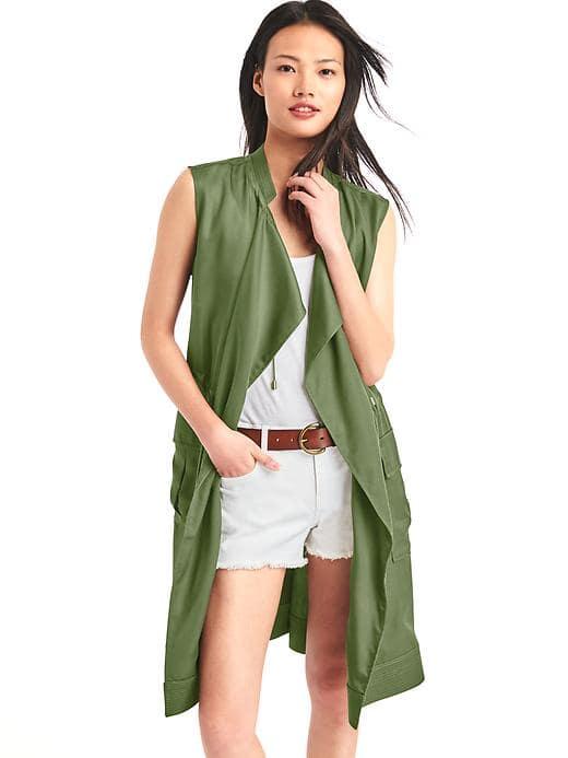 Gap Women Tencel Midi Vest - Jungle Green