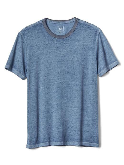 Gap Men Burnout Ringer Crewneck - Classic China Blue