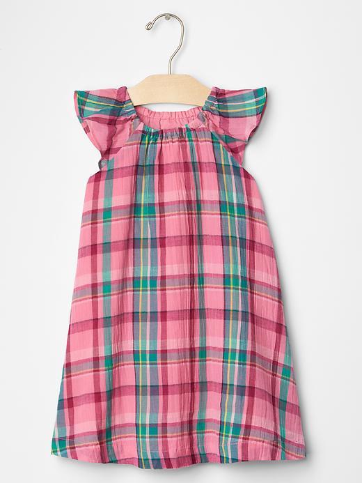 Gap Plaid Flutter Dress - Plaid