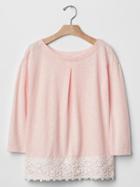 Gap Floral Lace Border Top - Pink Cameo