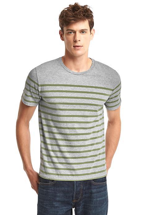 Gap Men Vintage Wash Breton Stripe Tee - Green Stripe