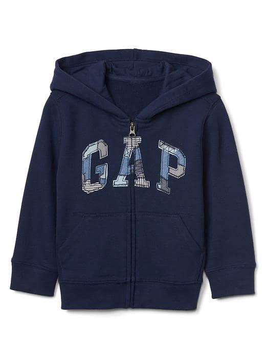 Gap Patchwork Logo Zip Hoodie - Elysian Blue