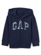 Gap Patchwork Logo Zip Hoodie - Elysian Blue