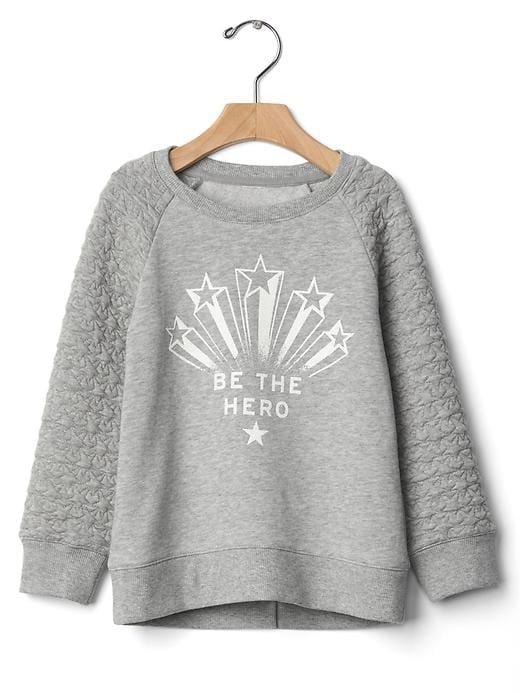 Gap Hero Quilted Sleeve Pullover - Grey Heather