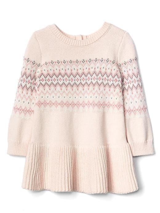 Gap Fair Isle Sweater Dress - Pink