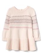 Gap Fair Isle Sweater Dress - Pink
