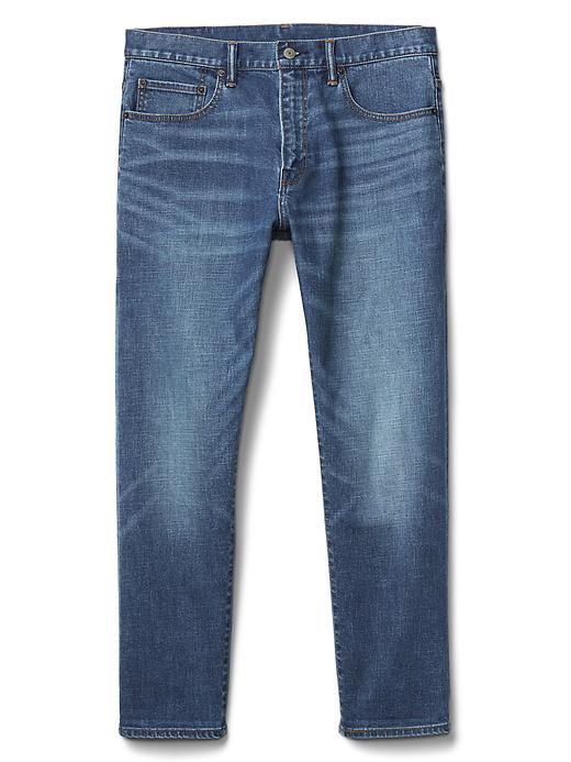Gap Men Stretch 1969 Slim Fit Ankle Wader Jeans - Faded Indigo