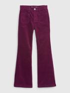 Kids High Rise Flare Corduroy Jeans With Washwell