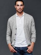 Gap Men Linen Cotton Cardigan Sweater - Heather Grey