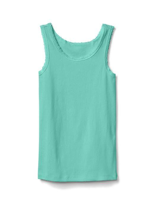 Gap Lace Trim Tank - Aqua Tide