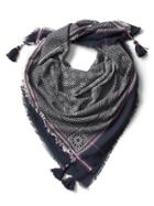 Gap Women Oversized Fringe Tassel Scarf - Navy Print