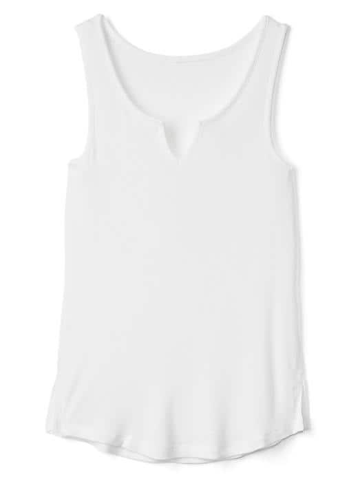 Gap Women Ribbed Notch Tank - White