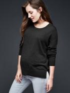 Gap Women Drop Shoulder Crew Sweater - True Black