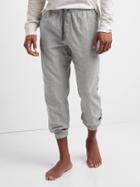 Gap Men Stripe Indigo Double Face Joggers - Gray Stripe