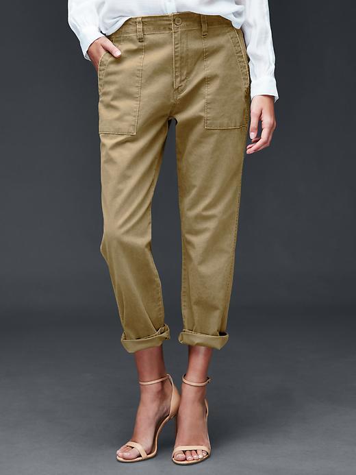 Gap Women Boyfriend Utility Chino - Cream Caramel