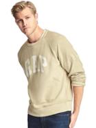 Gap Men Logo Crewneck Sweatshirt - Sand Khaki