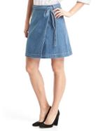 Gap Women Denim A Line Wrap Skirt - Light Indigo