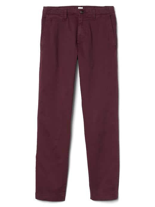 Gap Men Vintage Wash Slim Fit Chinos Stretch - Pinot Noir