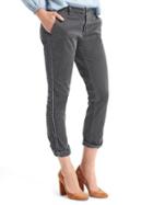 Gap Women Girlfriend Velvet Trim Chino - Washed Black