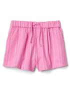 Gap Shimmer Stripe Dobby Shorts - Neon Light Pink