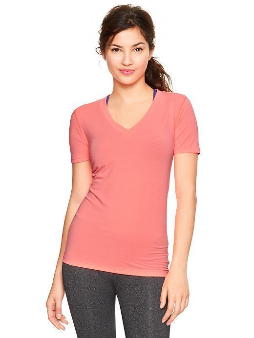 Gap Gapfit Breathe V Neck T - Neon Coral Volt