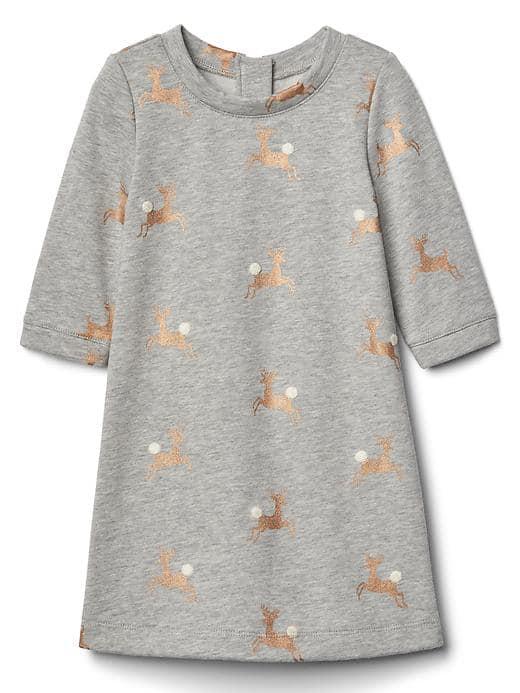 Gap Gold Reindeer Shift Dress - Animal Print