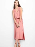 Gap Women Pintuck Step Hem Dress - Potpourri Pink