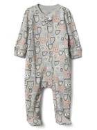 Gap Halloween Ghost Footed One Piece - Light Heather Gray