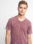 Gap Men Roll Hem V Neck Tee - Pinot Noir