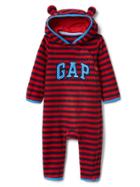 Gap Logo Stripe Bear Zip One Piece - Modern Red