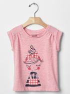 Gap Embellished Graphic Shirred Tee - New Cottage Pink