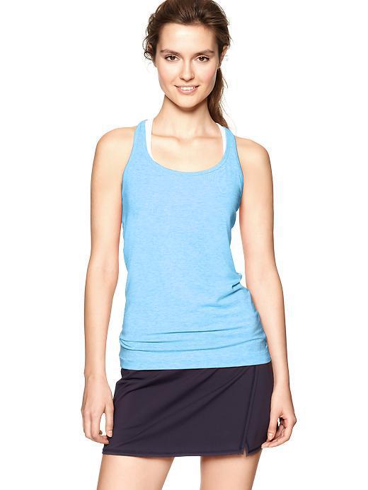 Gap Gapfit Breathe Heathered Tank - Aquarius Blue