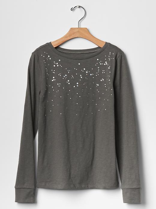 Gap Embellished Long Sleeve Tee - Pavement