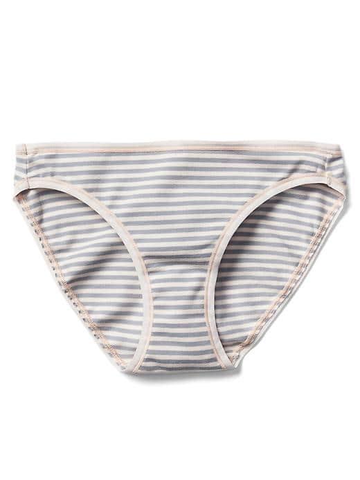Gap Women Stretch Cotton Low Rise Bikini - Basic Stripe Light Pink