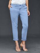 Gap Women Twill Stripe Girlfriend Chino - Sailing Blue