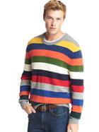Gap Men Crazy Stripe Merino Wool Blend Sweater - Crazy Stripe