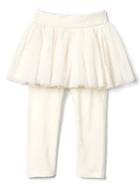 Gap Women Tulle Skirt Legging Duo - Ivory Frost