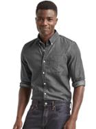 Gap Men Classic Chambray Slim Fit Shirt - True Black