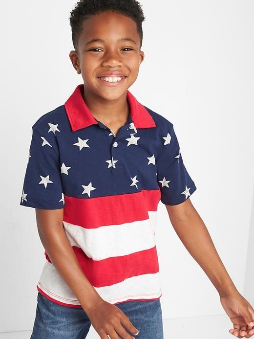Gap Americana Slub Polo - Totem Red