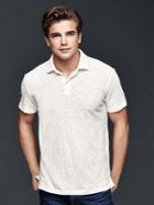 Gap Men Heathered Polo - New Off White