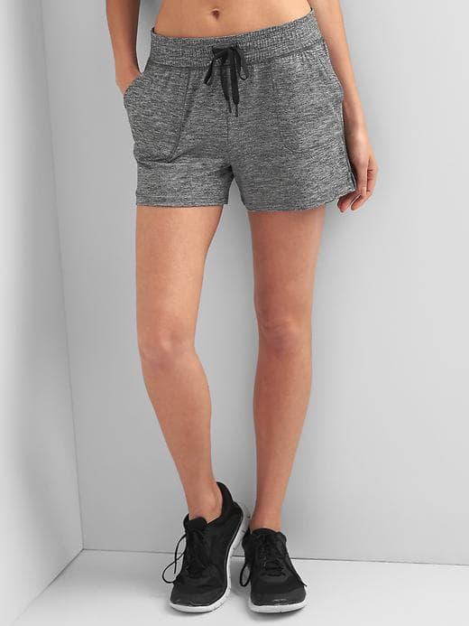 Gap Women Performance Brush Jersey Drawstring Shorts - Medium Grey Heather